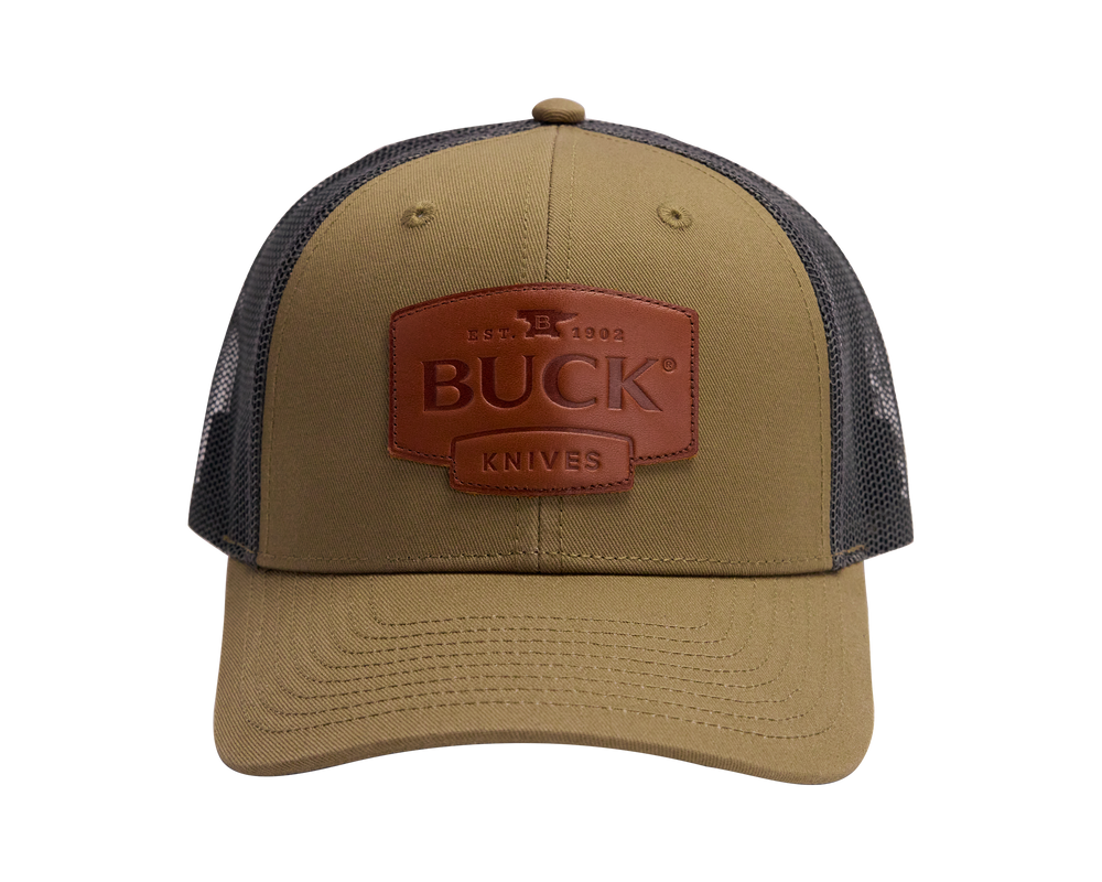 O.D. Green Leather Patch Hat- BUCK Knives