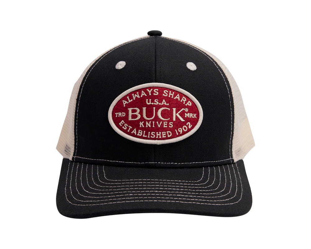 Black/Bone USA Felt Patch Hat- BUCK Knives