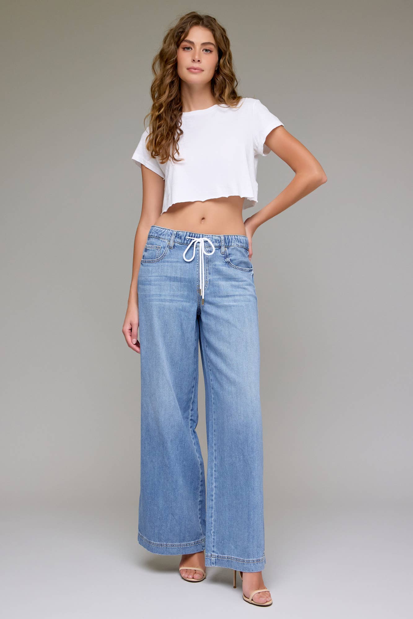 Hidden Jeans - SUPER SOFT ELASTIC WAISTBAND WIDE LEG