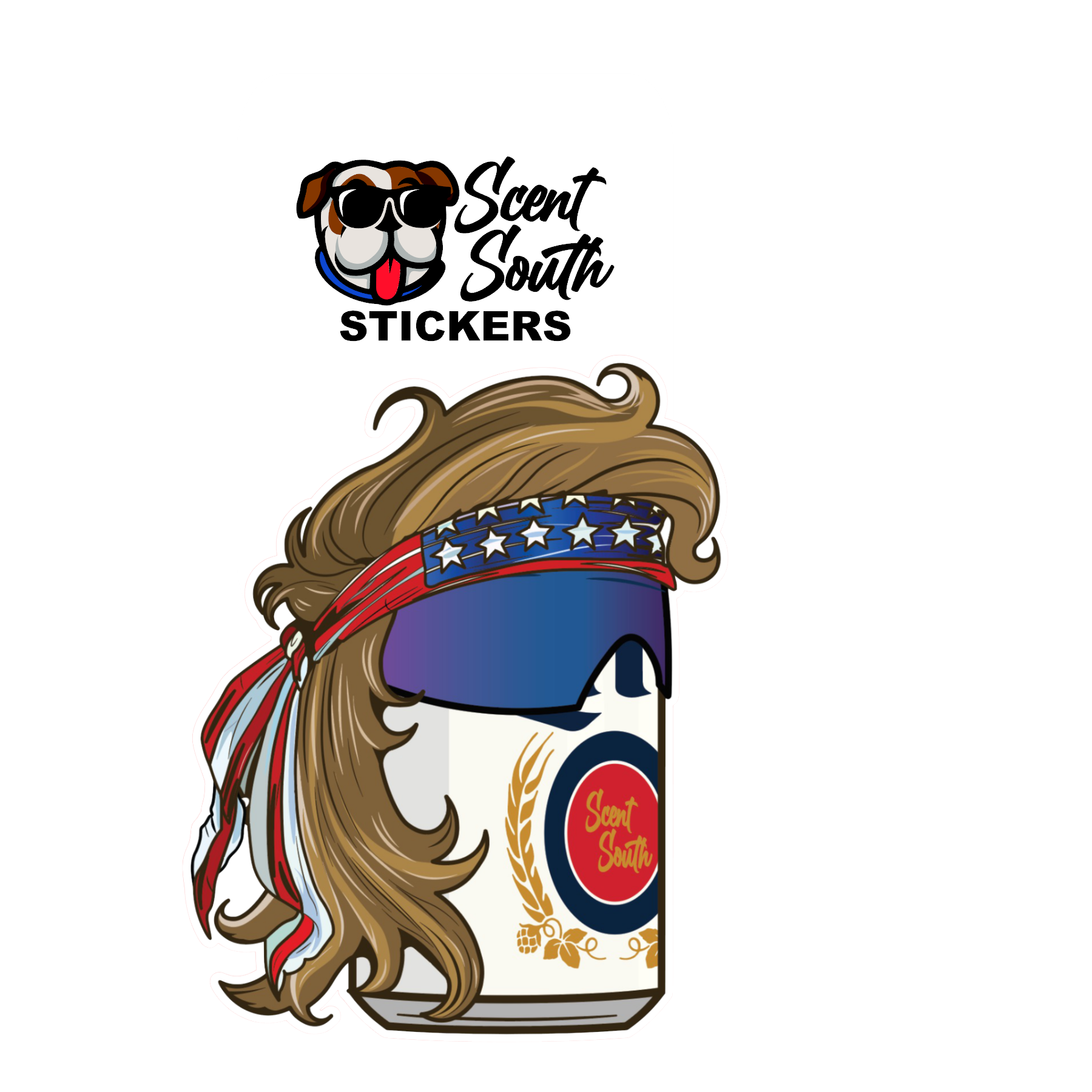 Scent South - Mullet Lite - sticker